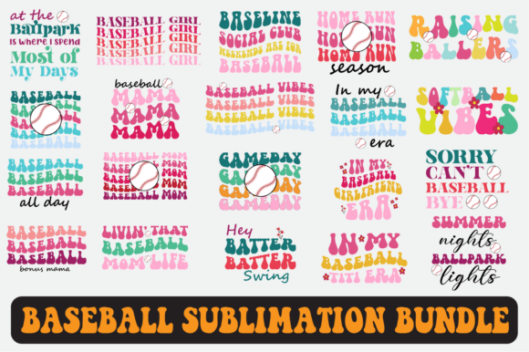 Baseball SVG Sublimation Design Bundle for Crafts & Graphics