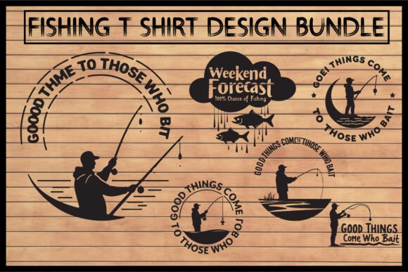 Epic Fishing T-Shirt Design Bundle for Crafts & Graphics