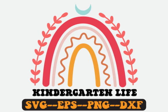 Kindergarten Life Groovy Retro SVG: Graphics for Crafts