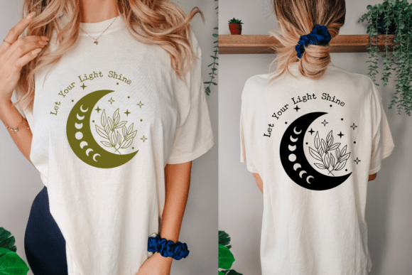 Let Your Light Shine SVG: Floral Moon Graphics for Crafts