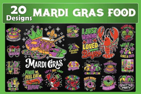 Mardi Gras Food SVG Bundle: Graphics for Crafts & Branding